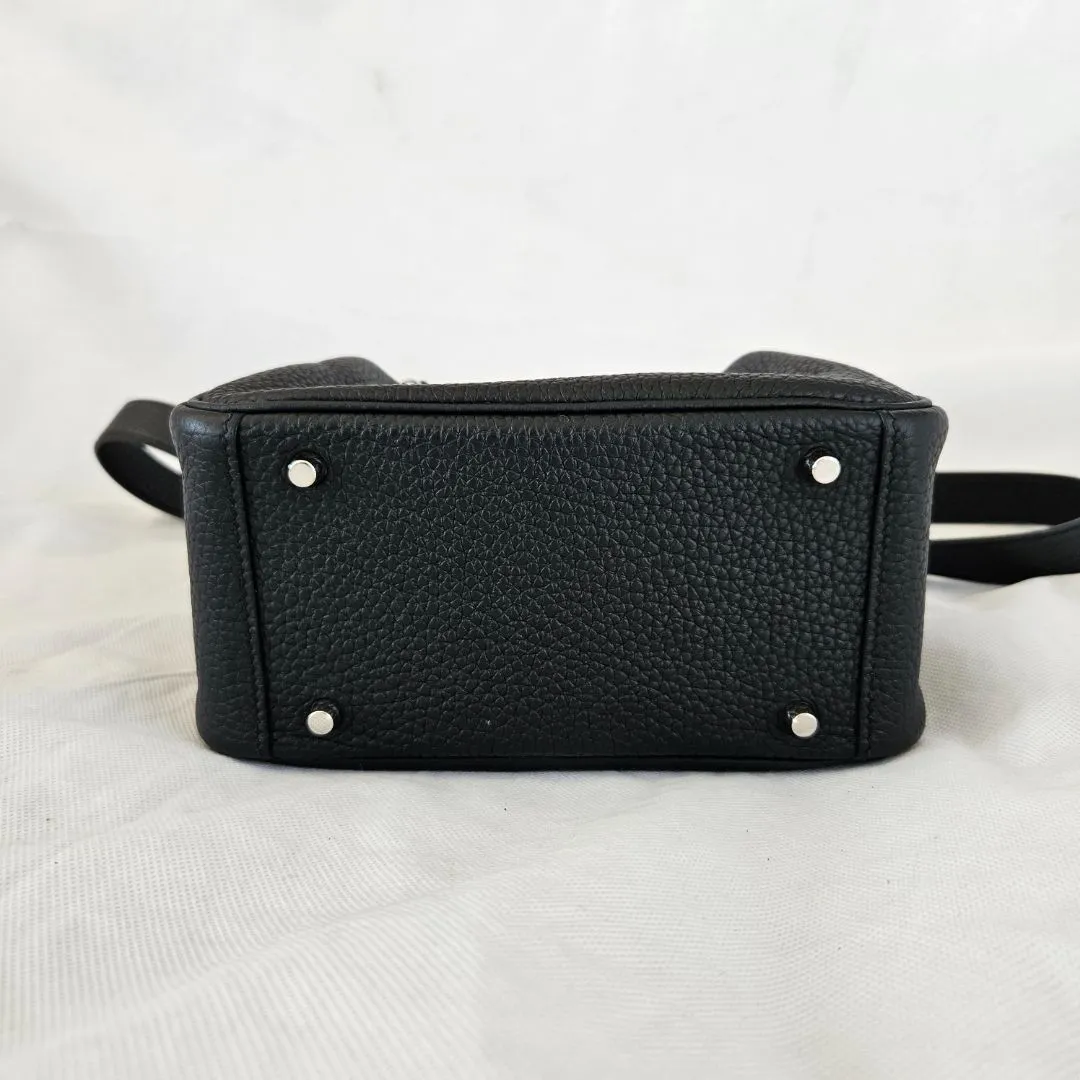 Hermès Black Clemence Leather Lindy Mini Shoulder Bag