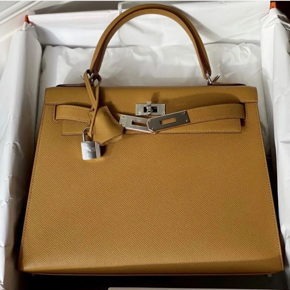 Hermès Kelly 28 Sesame Sellier Epsom Palladium Hardware PHW