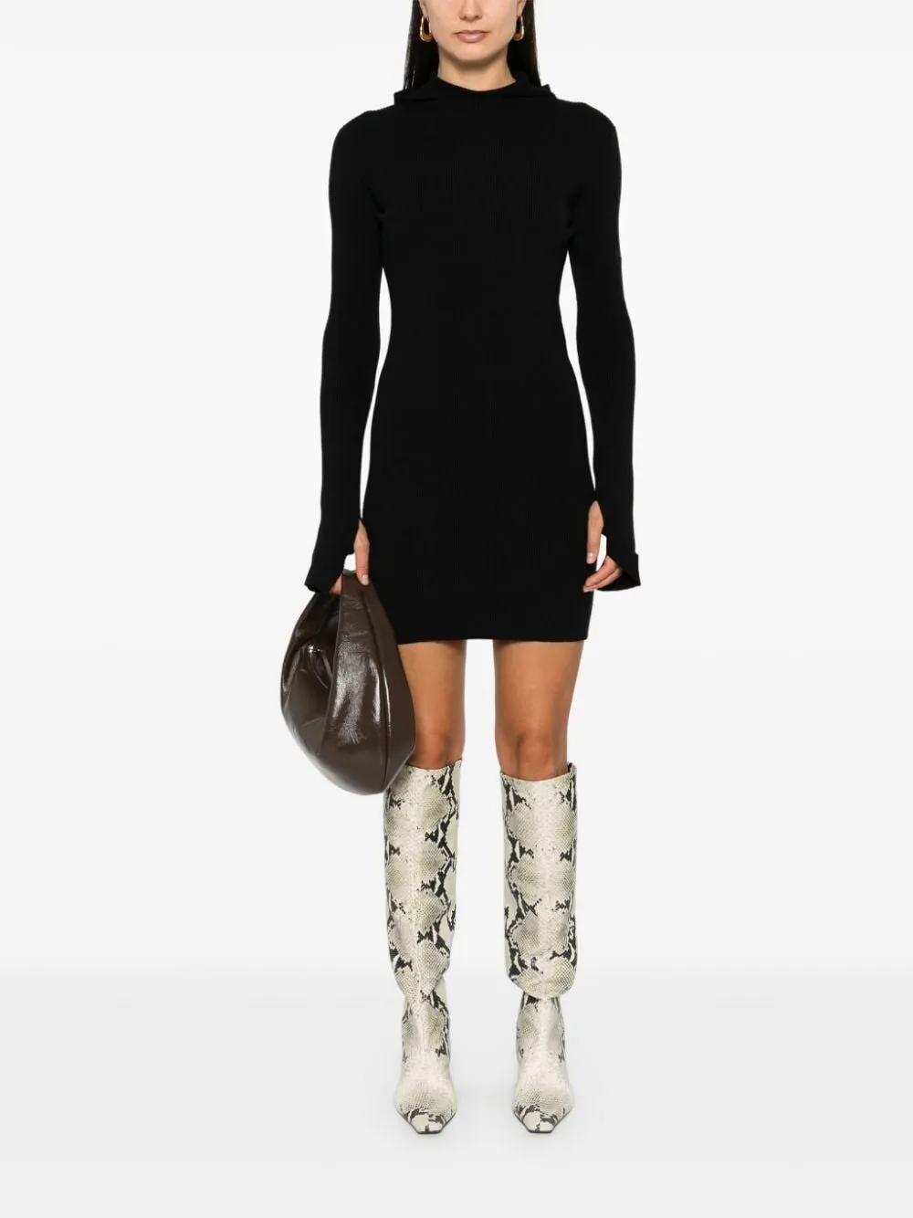 HOODED MINI DRESS