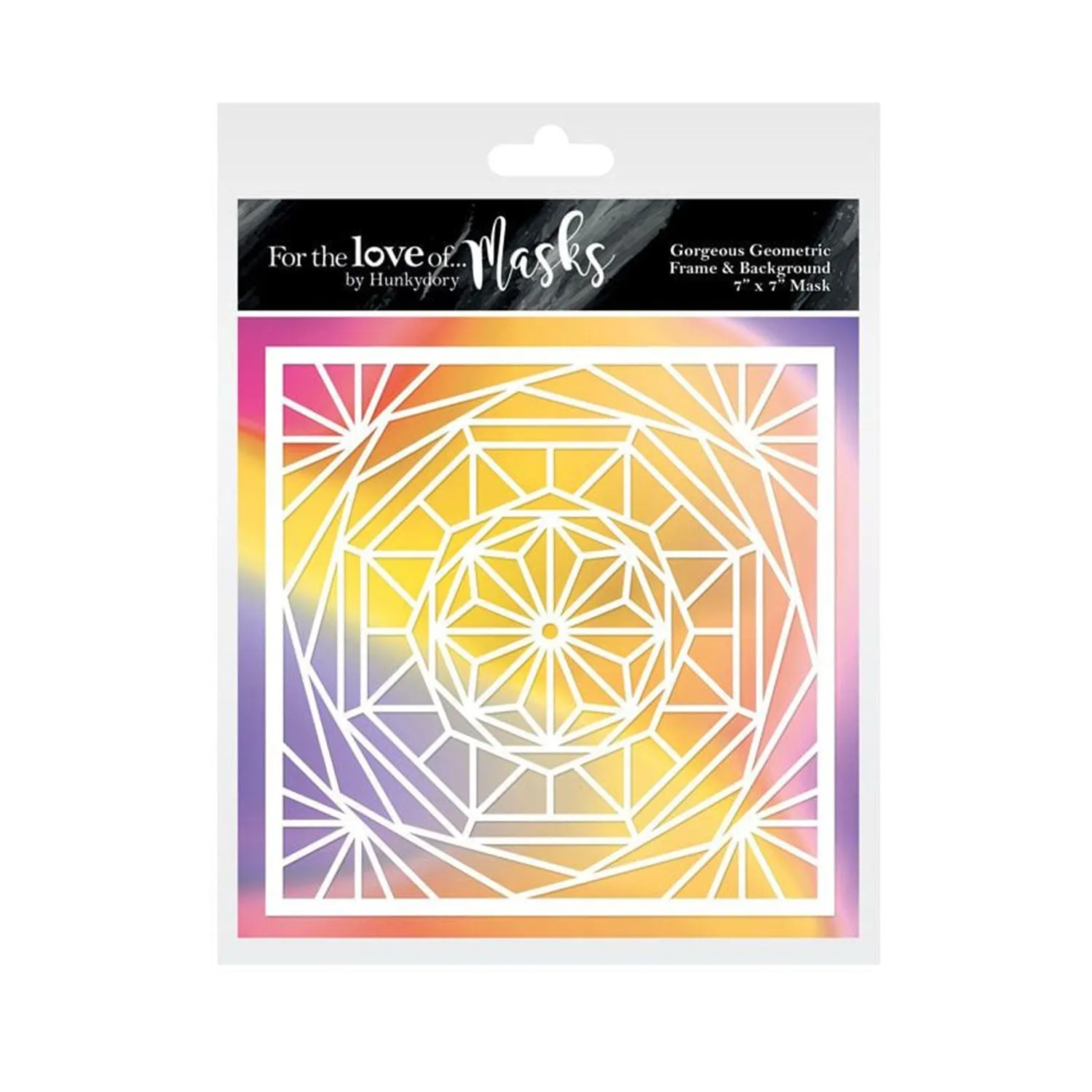 Hunkydory For the Love of Masks - Gorgeous Geometric Frame & Background