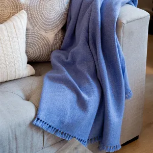 Hydrangea Blue Handwoven Cashmere Throw