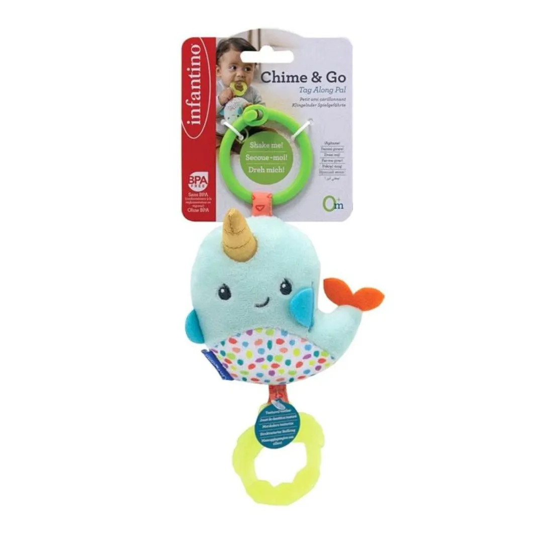 Infantino Chrime & Go Tag Along Pal - Narwhal (0m )