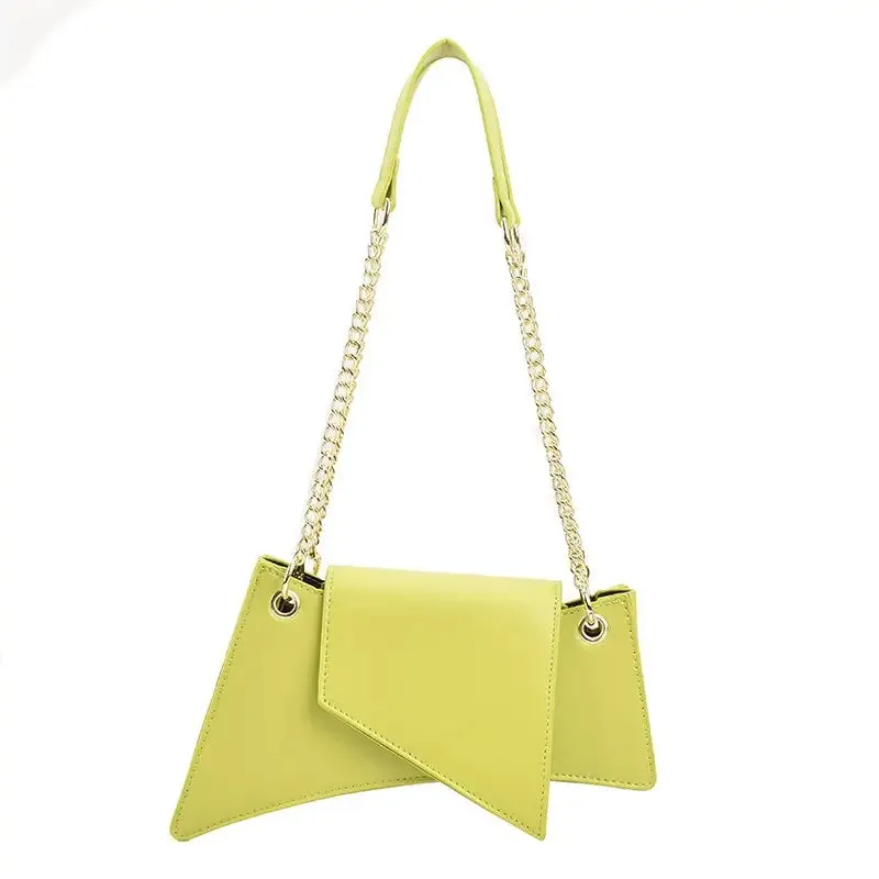 Irregular Shaped With Chain Shoulder Bag