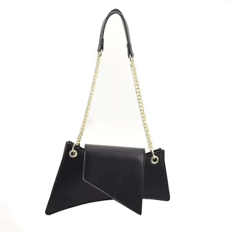 Irregular Shaped With Chain Shoulder Bag