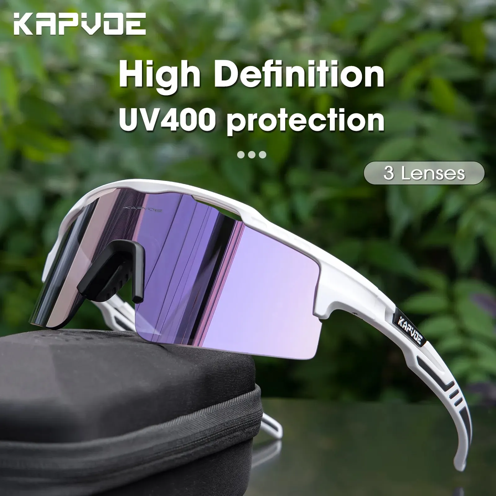 Kapvoe Cycling Glasses MTB Bike Riding Skating Sunglasses UV400 Fishing Goggles Man Woman Bike Bicycle Eyewear