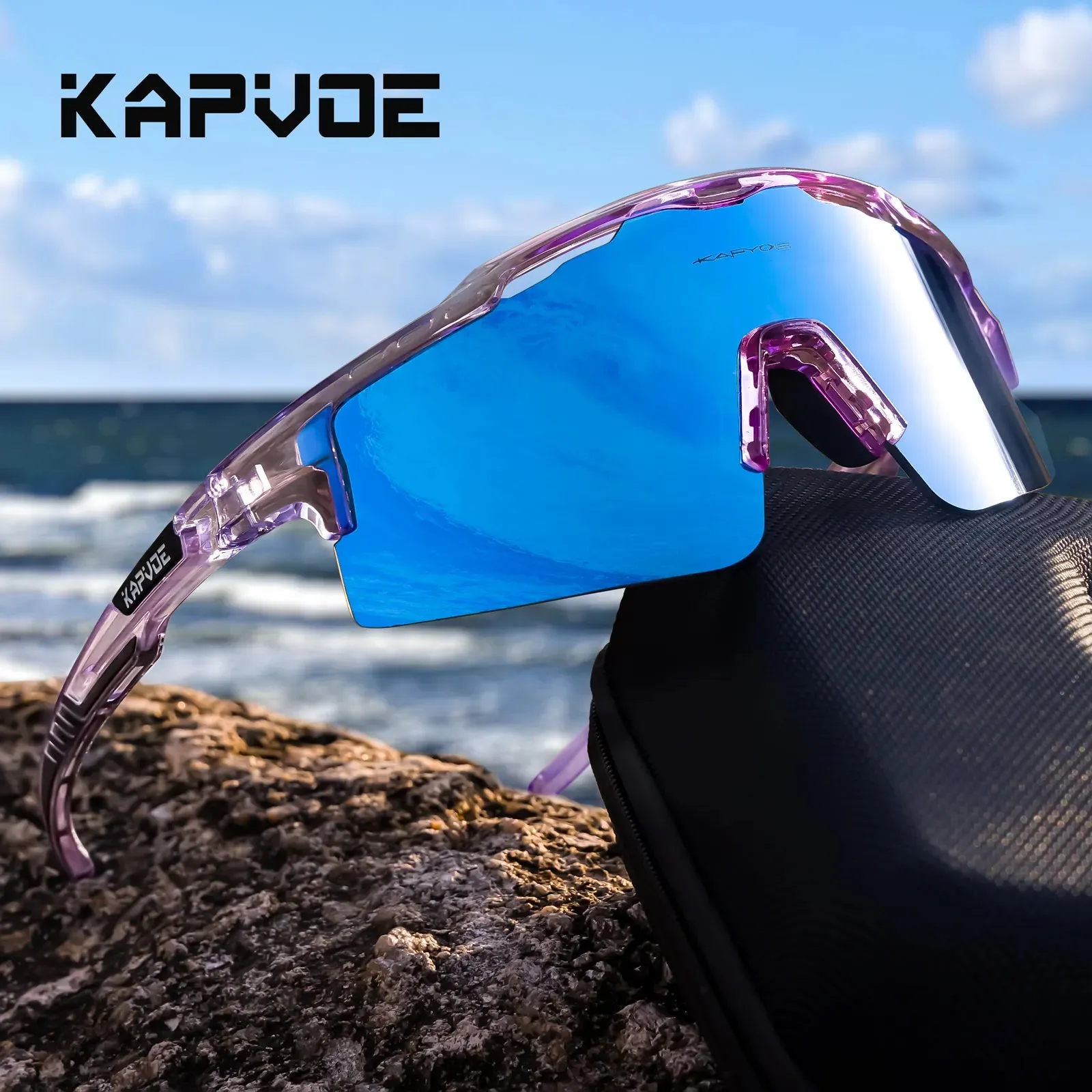 Kapvoe Cycling Glasses MTB Bike Riding Skating Sunglasses UV400 Fishing Goggles Man Woman Bike Bicycle Eyewear