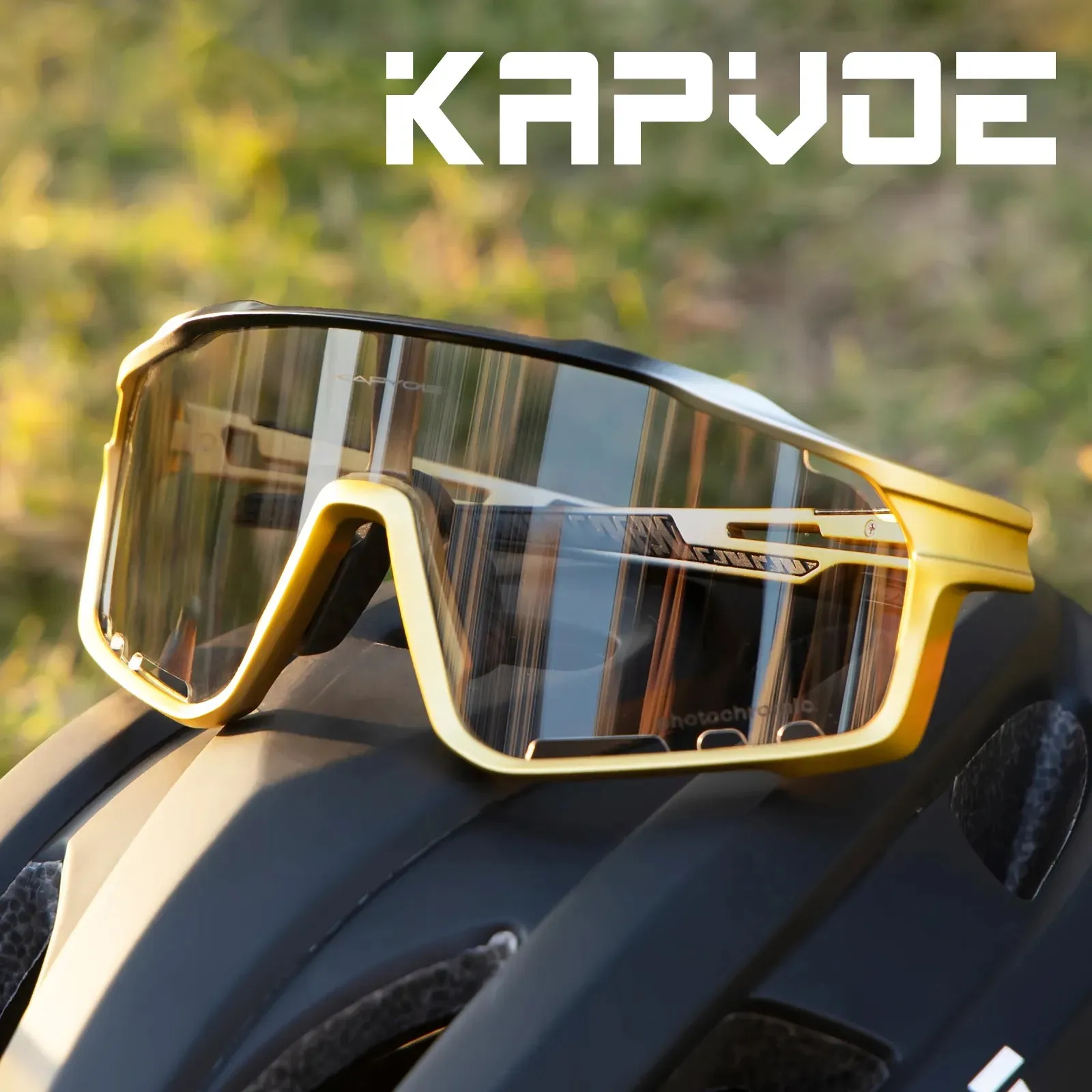 Kapvoe Photochromic Cycling Sunglasses Men Bicycle Cycling Glasses Bike Road Mountain Eyewear Women Outdoor Sport UV400 Goggles