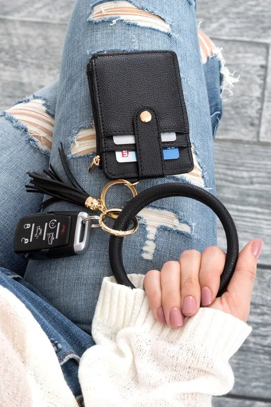 Key Ring Wallet Bracelet ID Zip Up