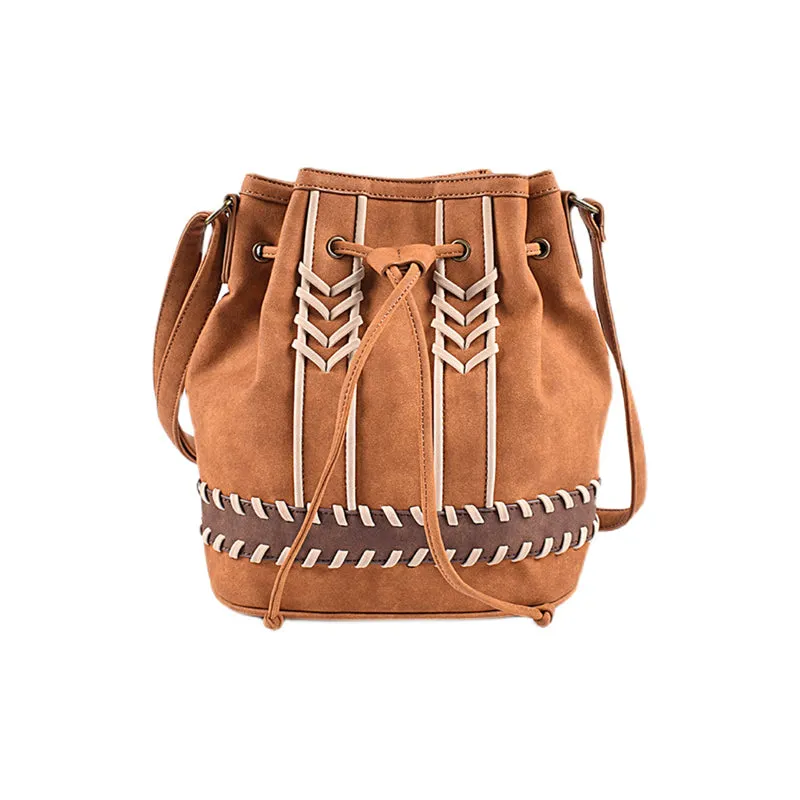 Ladies Casual Shoulder Bucket Bag Crossbody Boho Bag For Women