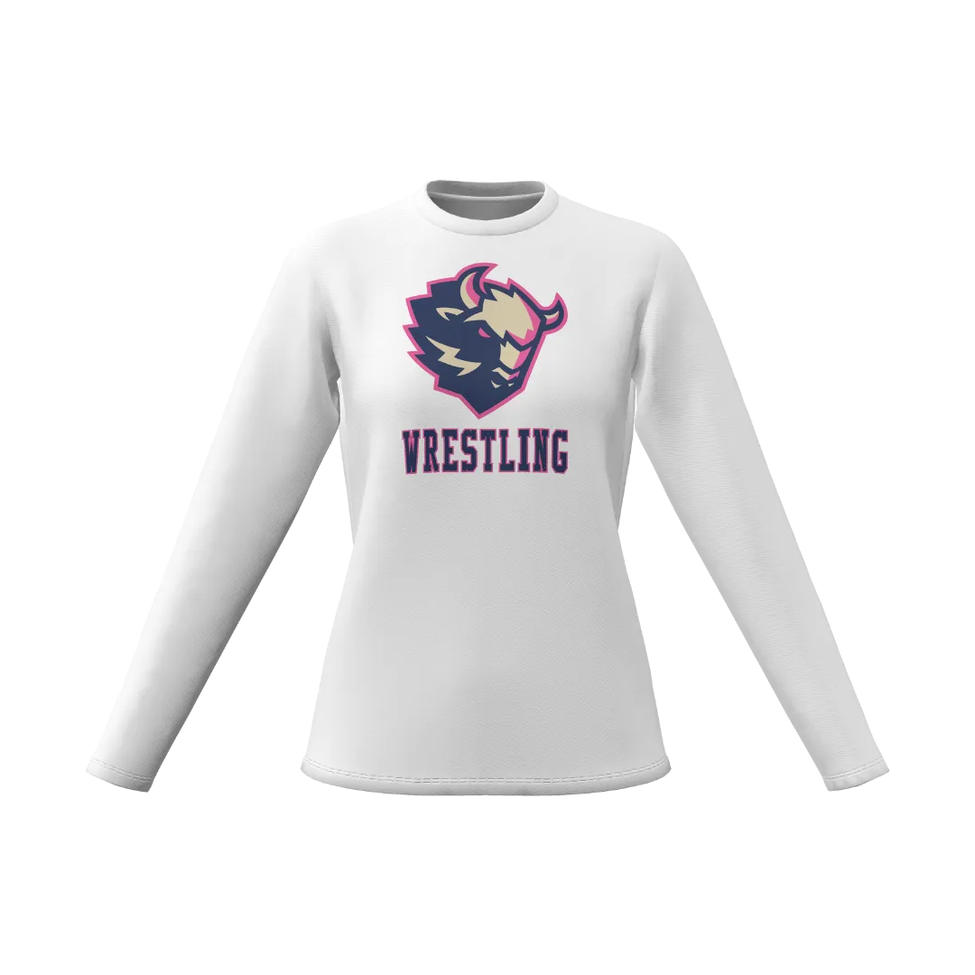 LADY BISON WRESTLING - WHITE LONG SLEEVE