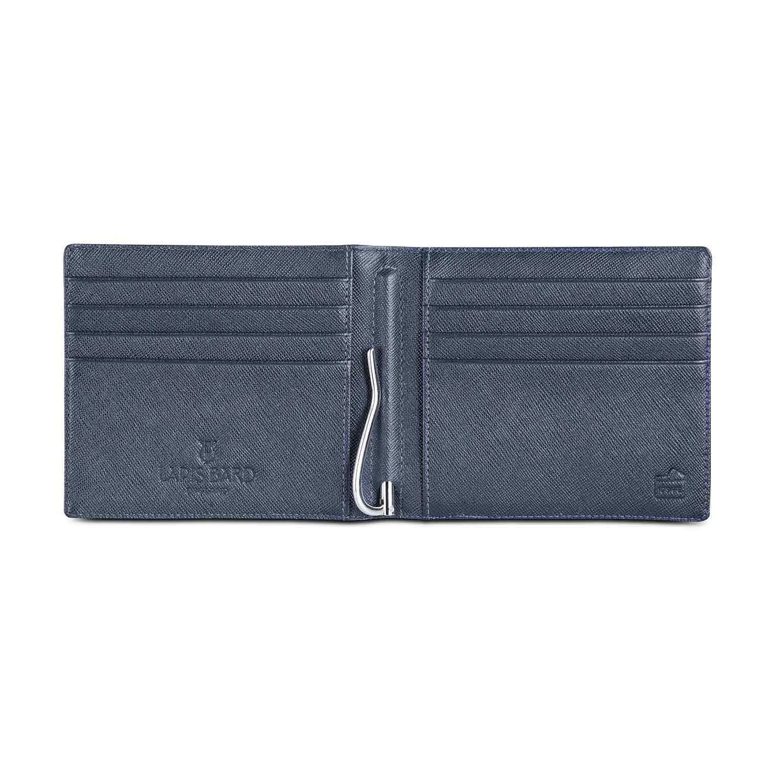 Lapis Bard Stanford Money Clip Evening 8cc Wallet with Additional Sleeve - Blue