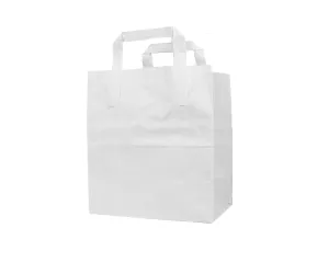 Large White Flat Handle Paper Bags