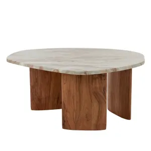 Larson Marble   Wood Coffee Table