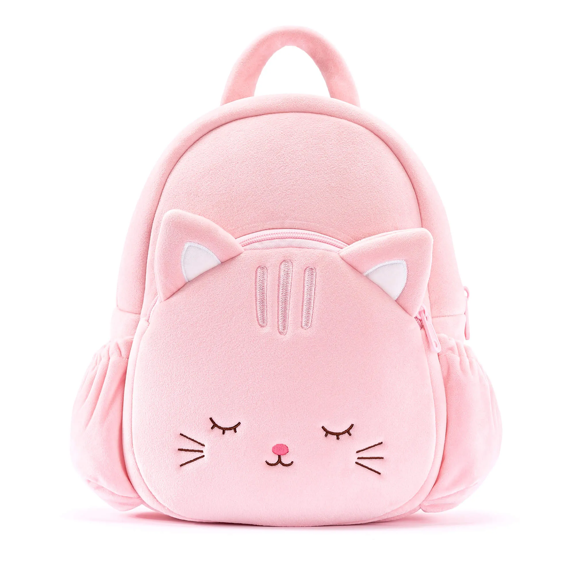 Lazadagifts 11-inch Toddler Kids Backpack Plush Kitty Cat Pre-School Backpacks with Double Layers Storage Pink