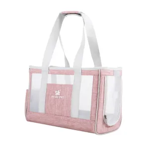 Le Pets Picnic Breathable Mesh See Through Outing Outdoor Street Shoulder Bag Cat and Rabbit in Pink Size Small and Large