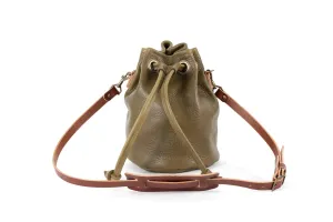 LEATHER BUCKET BAG - MEDIUM - OLIVE