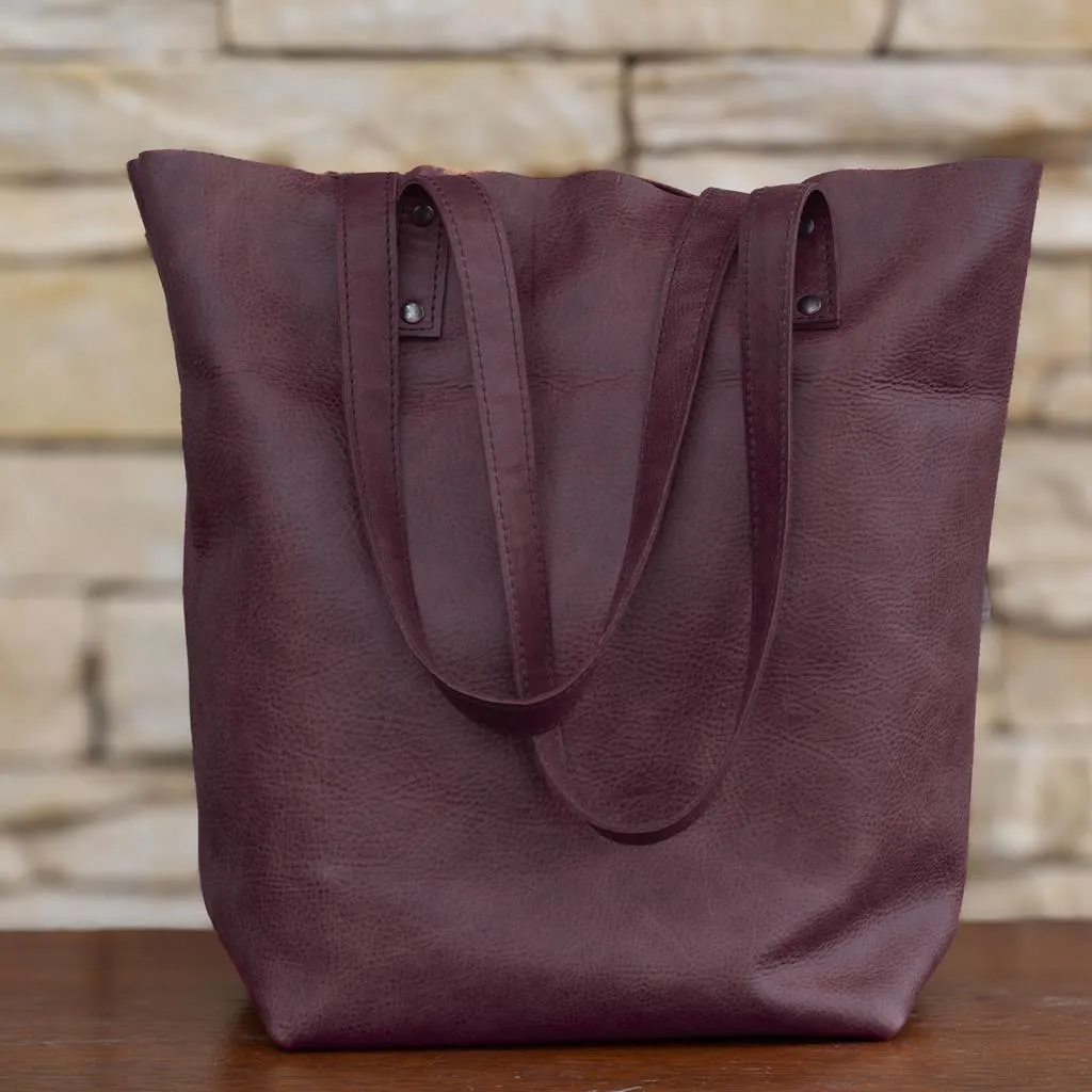 Leather tote bag