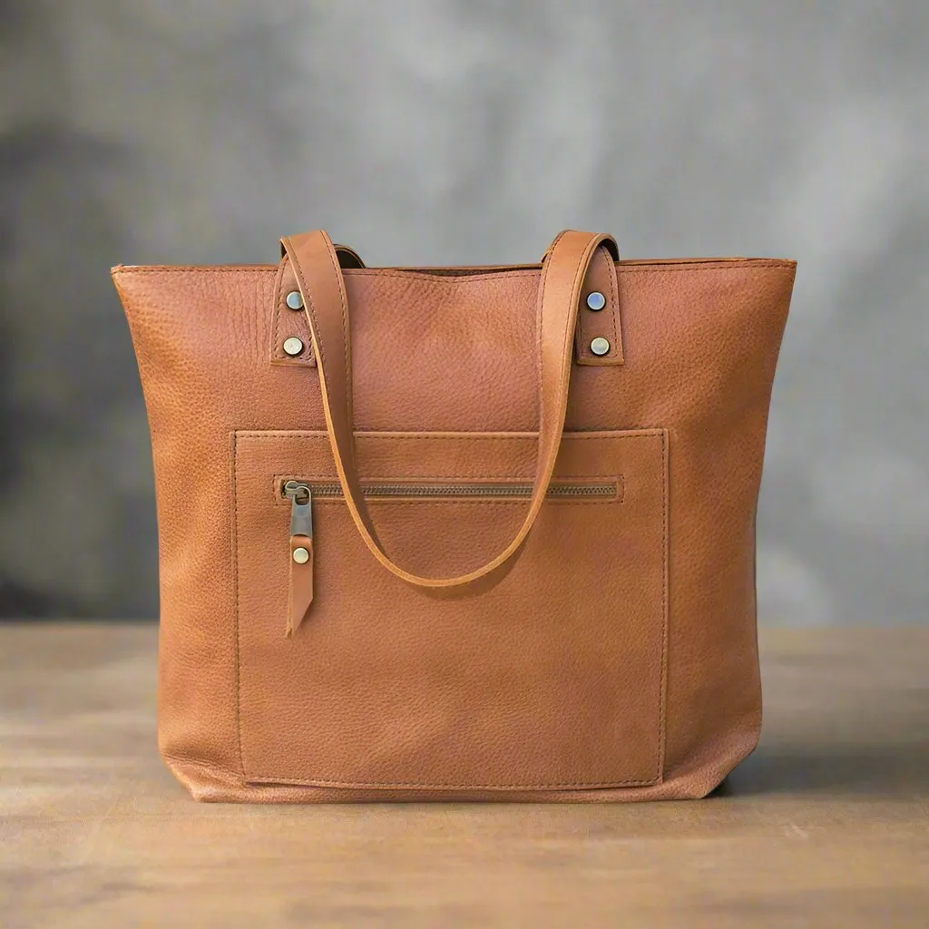 Leather tote bag