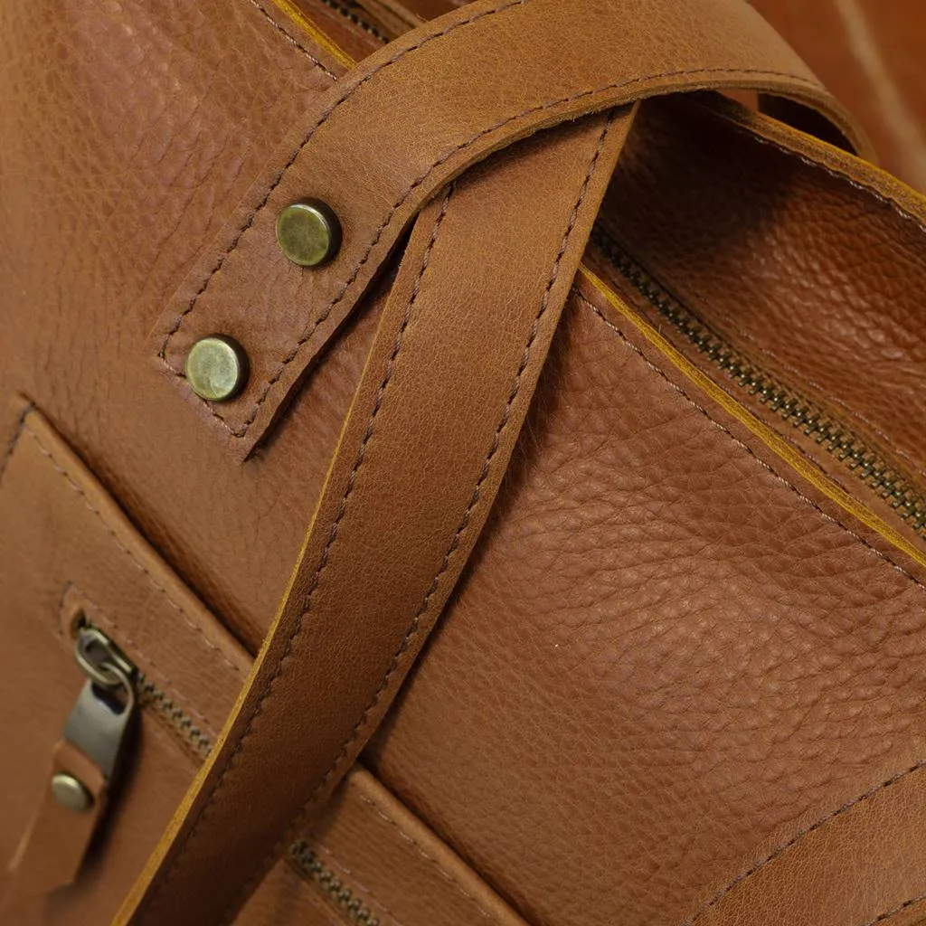 Leather tote bag