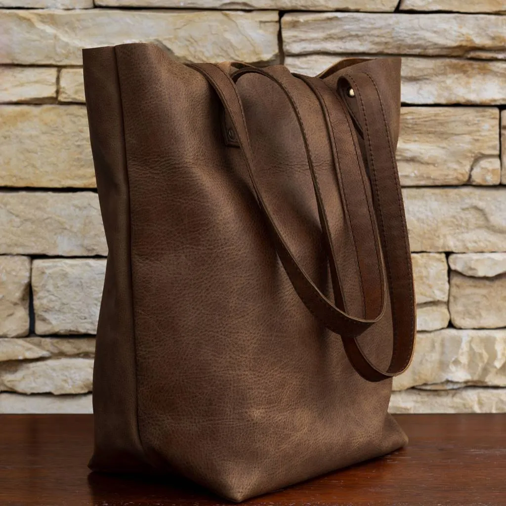 Leather tote bag