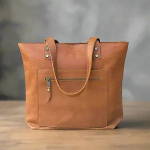 Leather tote bag