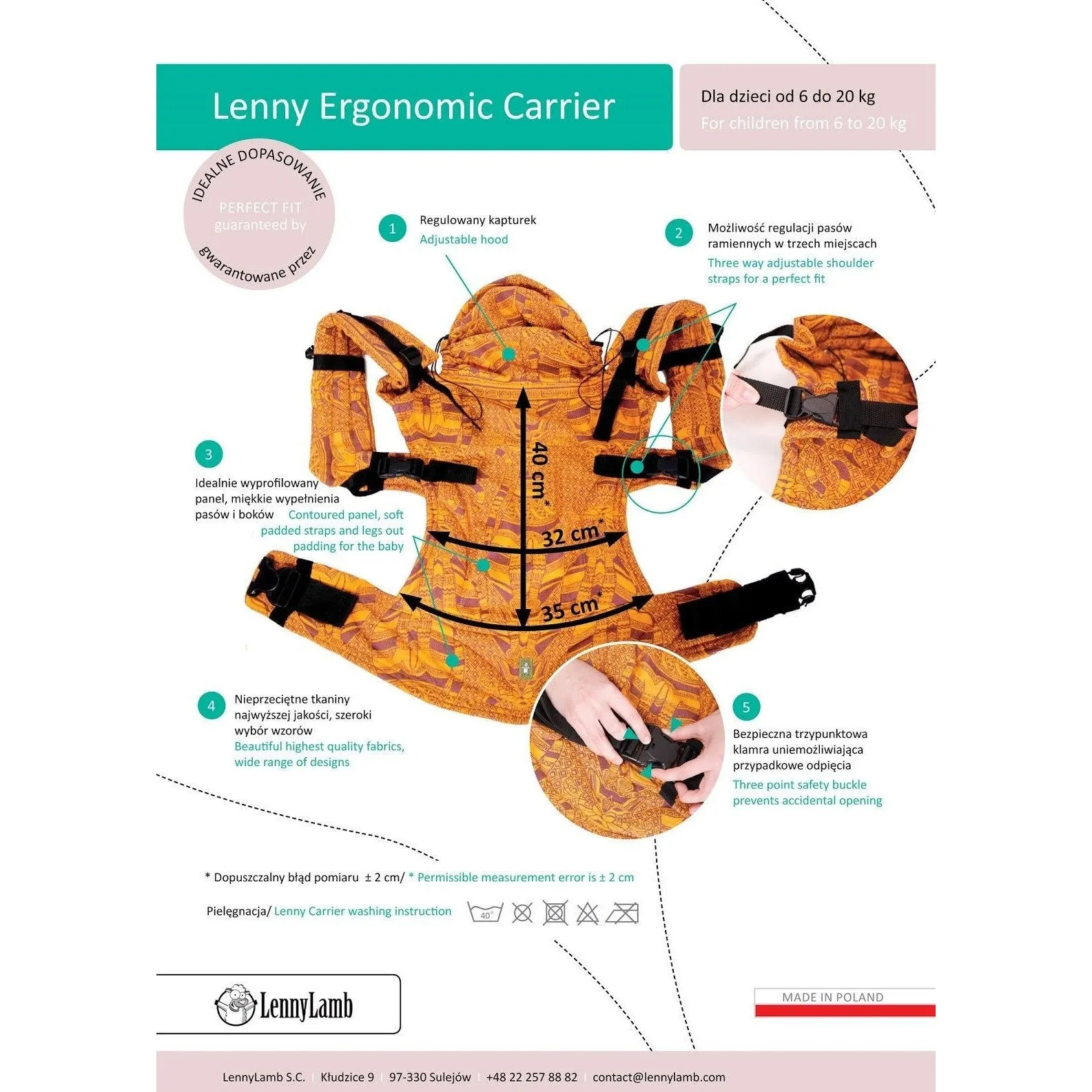 Lenny Lamb Ergonomic Carrier (BABY) - SUNSET RAINBOW (RD) - Second Generation