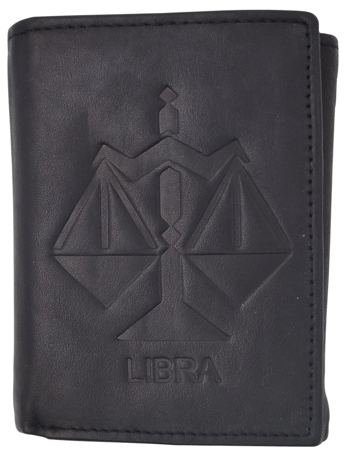 Libra Zodiac Sign Bifold Trifold Genuine Leather Men's Wallets