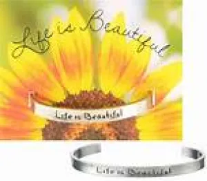 Life Is Beautiful Pewter Cuff