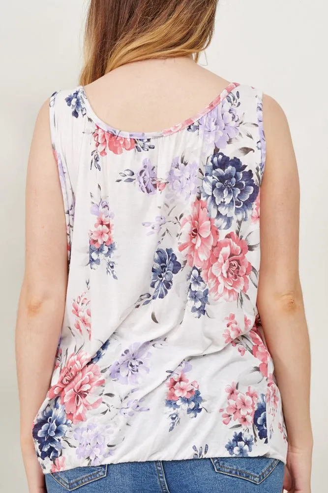 Lily Flower Print Viscose Top