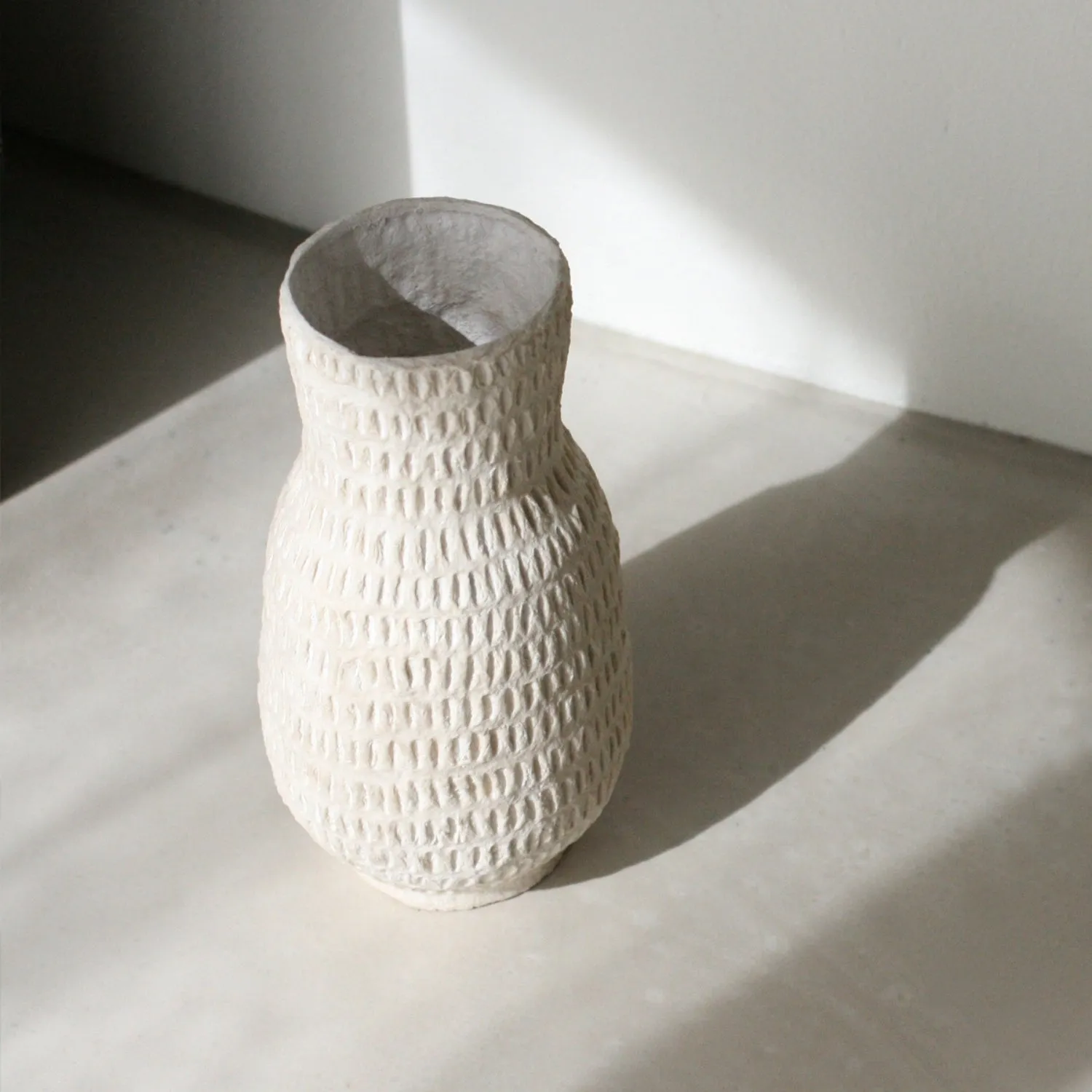 Long Stem Cotton Mache Vase