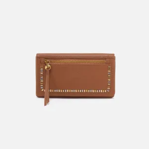 Lumen Continental Wallet In Pebbled Leather - Warm Honey