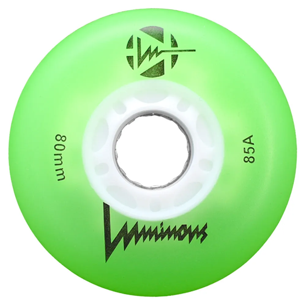 Luminous 80mm Light Up Inline Skate Wheels - 4 pack