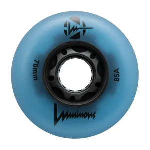 Luminous LED Inline Skate Wheels 76mm/85A - Blue Glow - SOLD BY THE SINGLE WHEEL