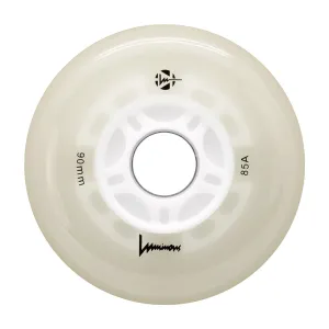 Luminous LED Inline Wheels 90mm/85a - White Glow - Sold by the Single Wheel