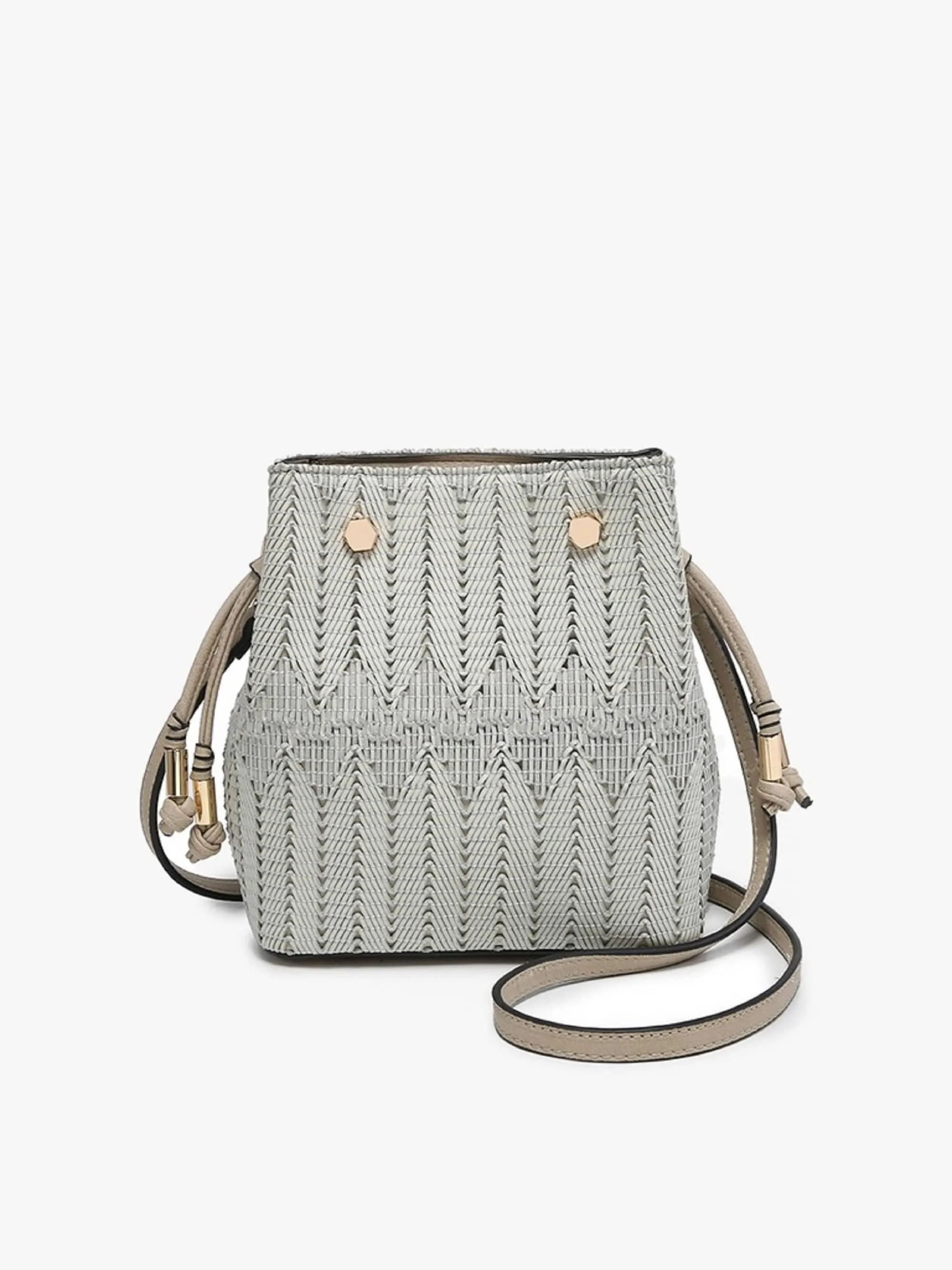 M1995WVHER Rain Woven Herringbone Mini Bucket Bag