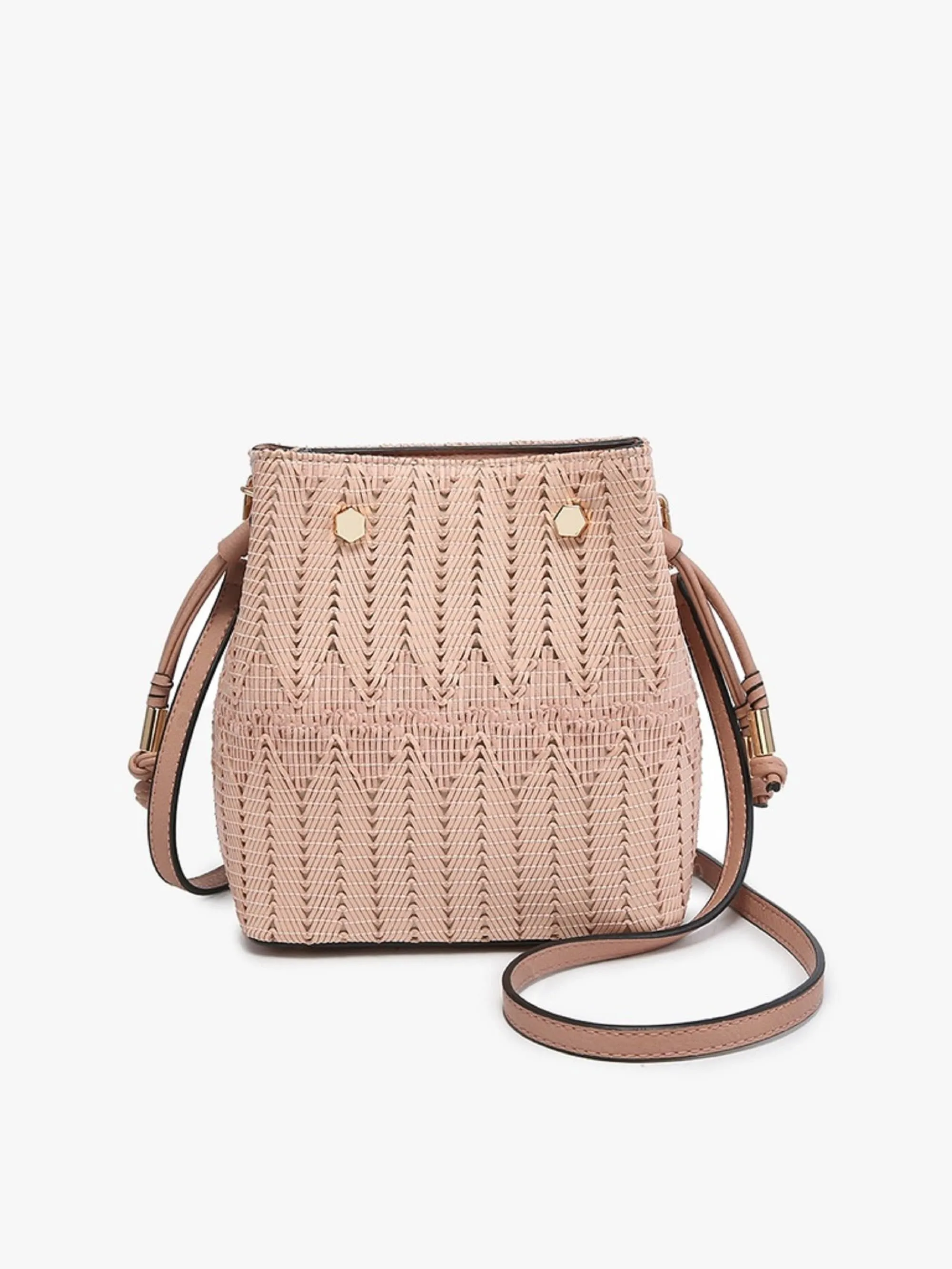 M1995WVHER Rain Woven Herringbone Mini Bucket Bag