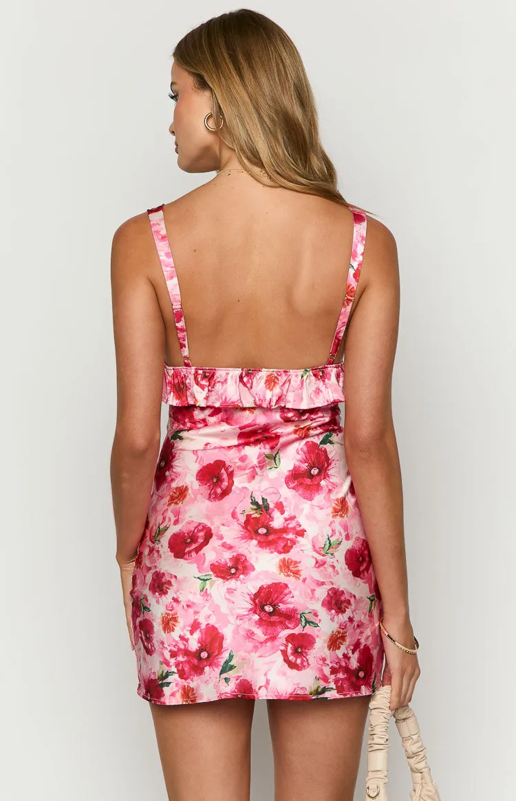 Meluse Pink Floral Mini Dress