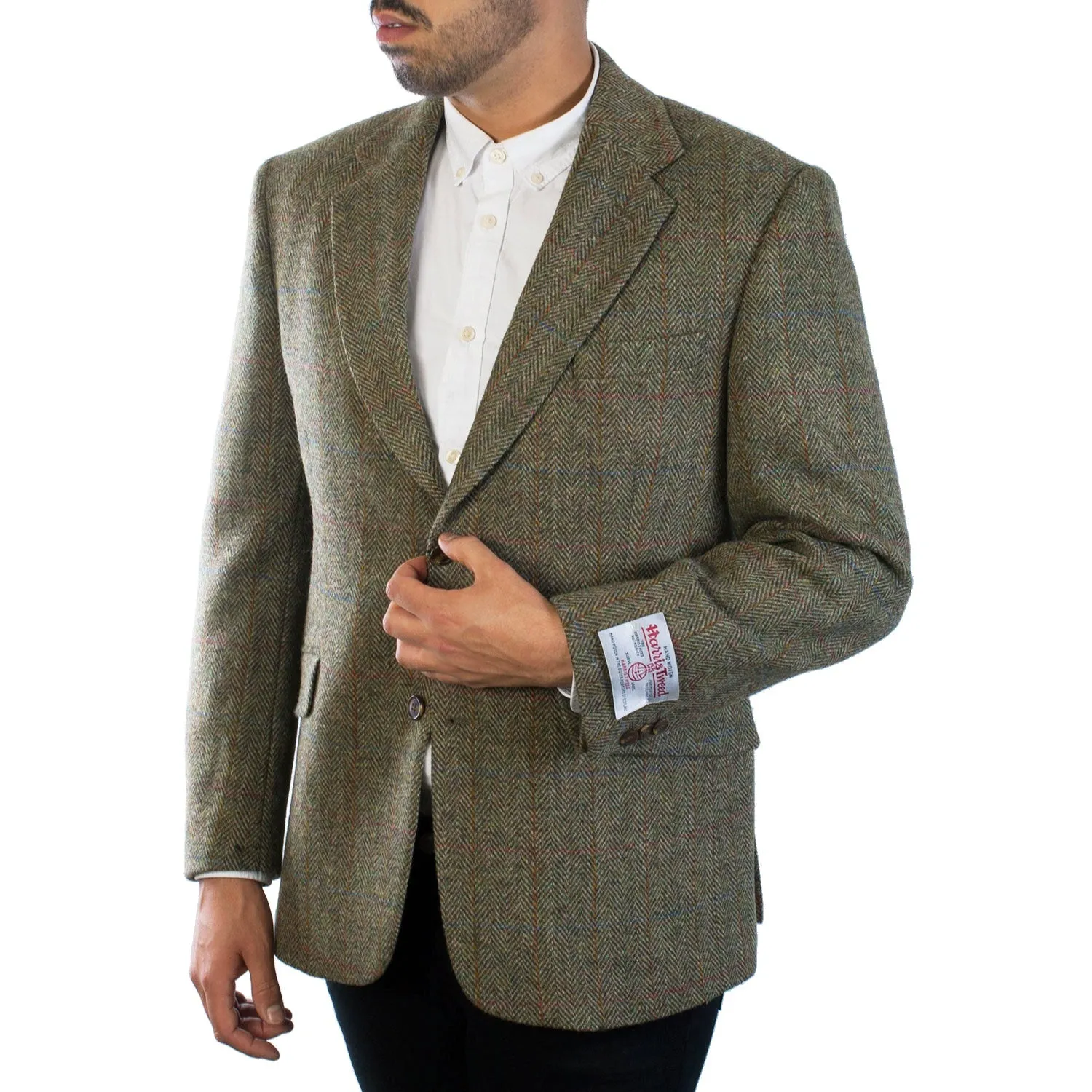 Men's Barra Harris Tweed Jacket  Green Check