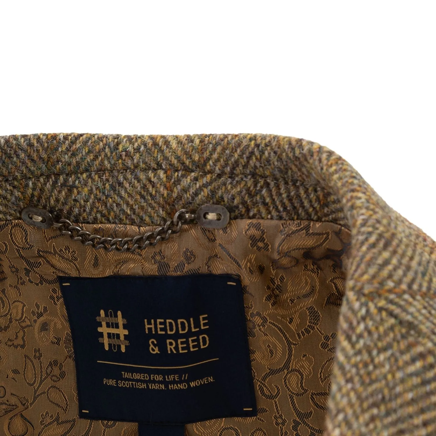 Men's Barra Harris Tweed Jacket  Hb310-B5 Green Check Mustard