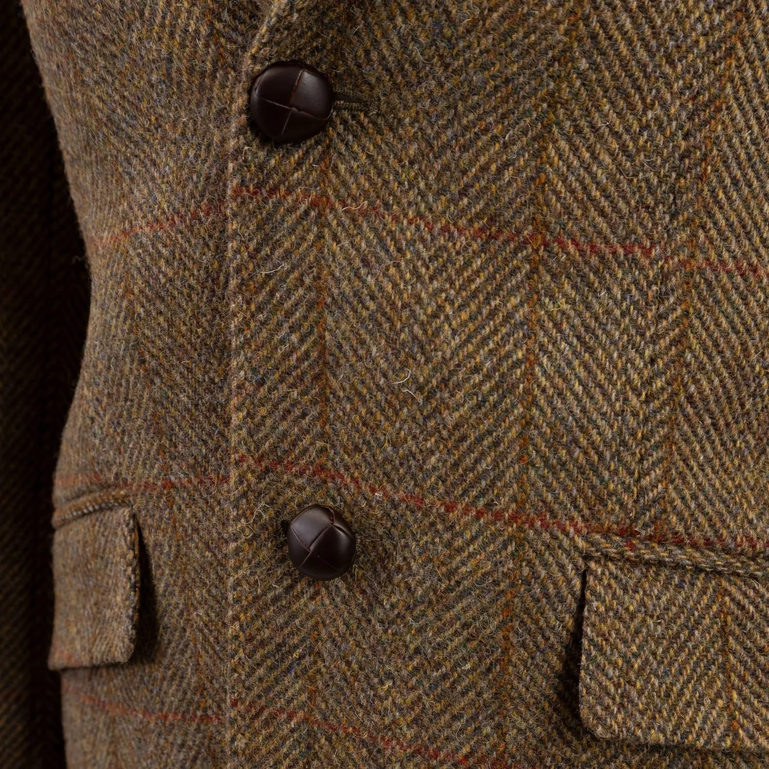 Men's Barra Harris Tweed Jacket  Hb310-B5 Green Check Mustard