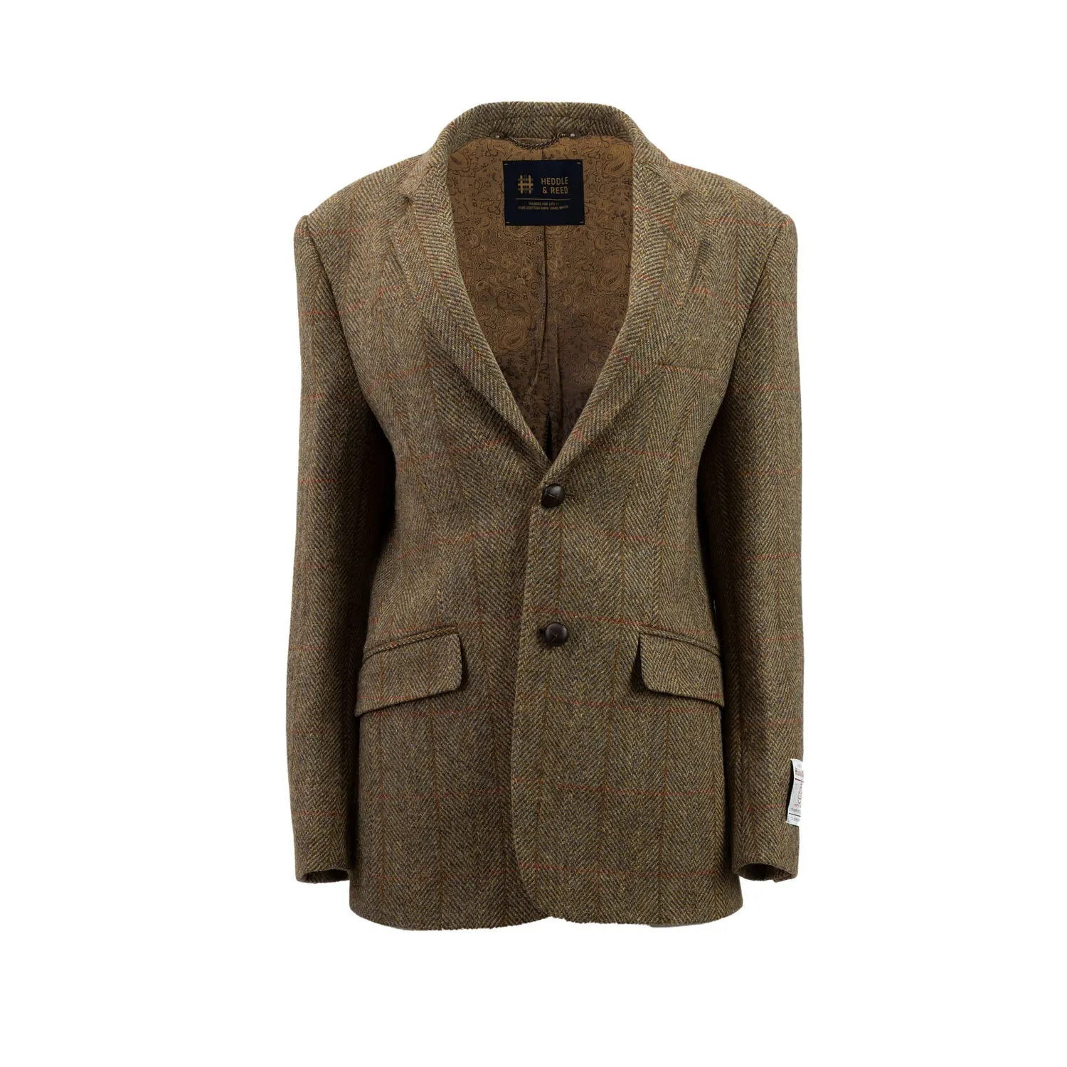 Men's Barra Harris Tweed Jacket  Hb310-B5 Green Check Mustard