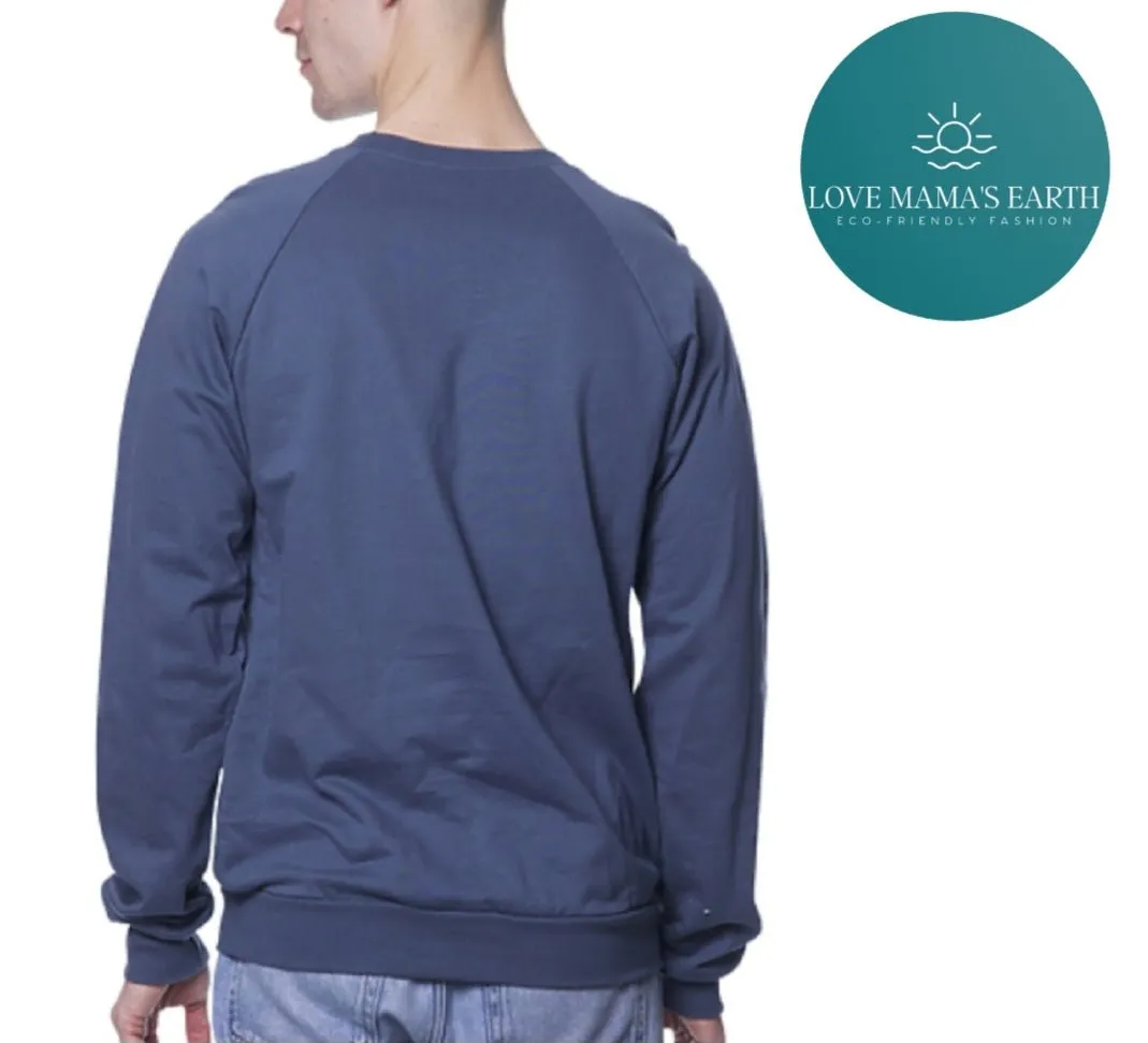 Mens Graphic Sweatshirts |Love Your MaMa|Front | Pacific Blue