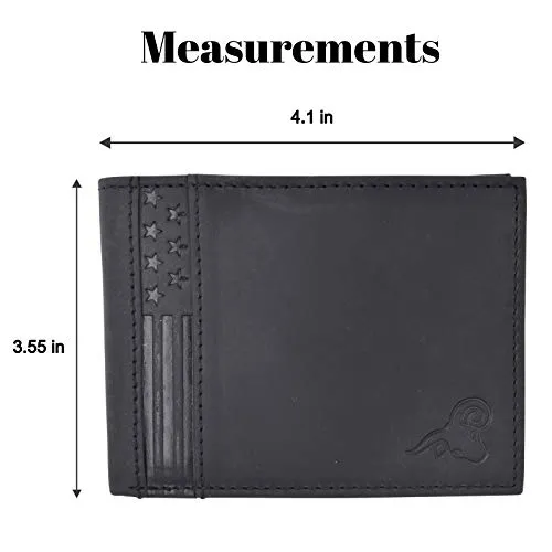 Mens Slim Bifold Wallet RFID Blocking Front Pocket Wallets for Men USA Stars & Stripes Minimalist