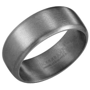 Men's Tantalum 8MM Rounded Edge Ring with Sandpaper Finish Size 10