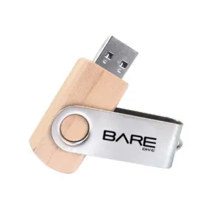 Metal Swivel Wooden USB Flash Drive