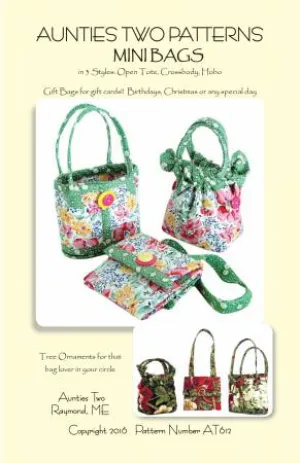 Mini Bags by Aunties Two Patterns (Printed Pattern)