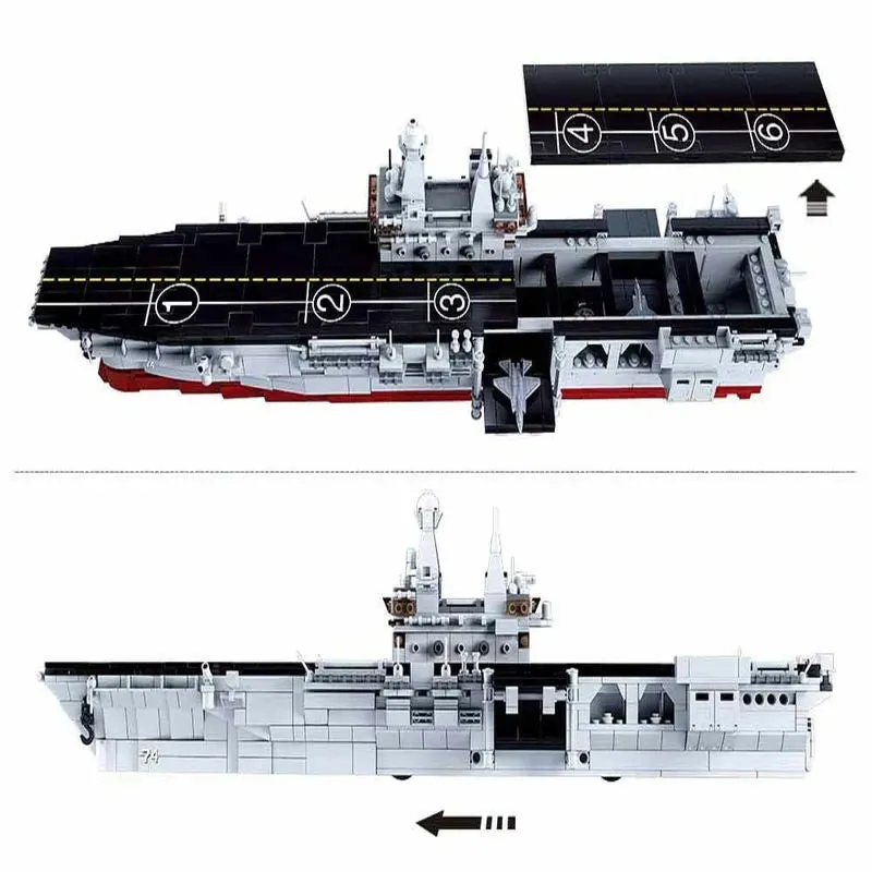 MOC Military 075 Amphibious Attack War Ship Bricks Toy