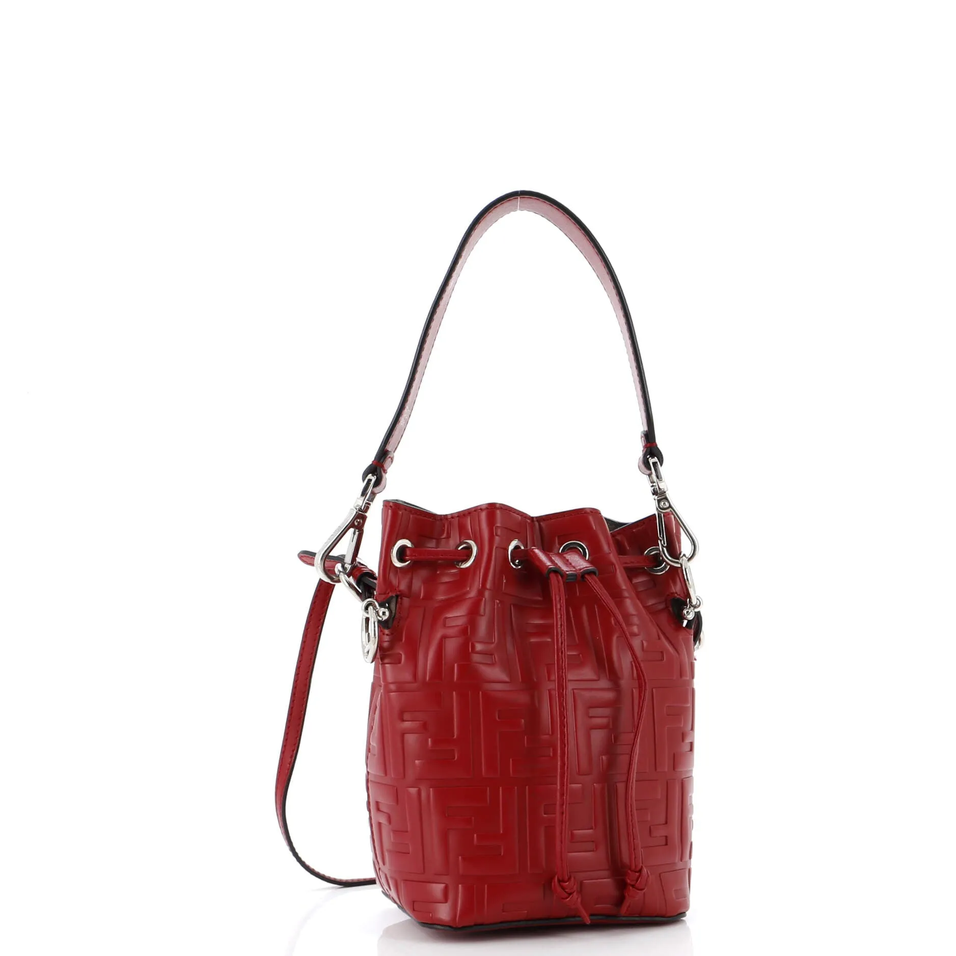 Mon Tresor Bucket Bag Zucca Embossed Leather Mini