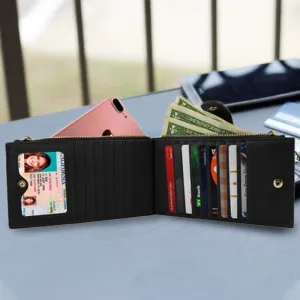 Multi-Functional Woven Leather RFID Wallet