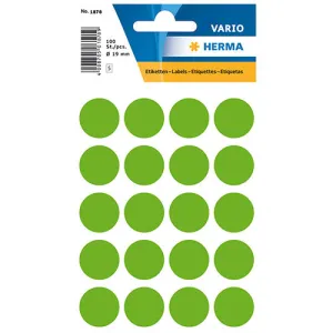 Multi-purpose Labels Round 19 mm Luminous Green (1878)